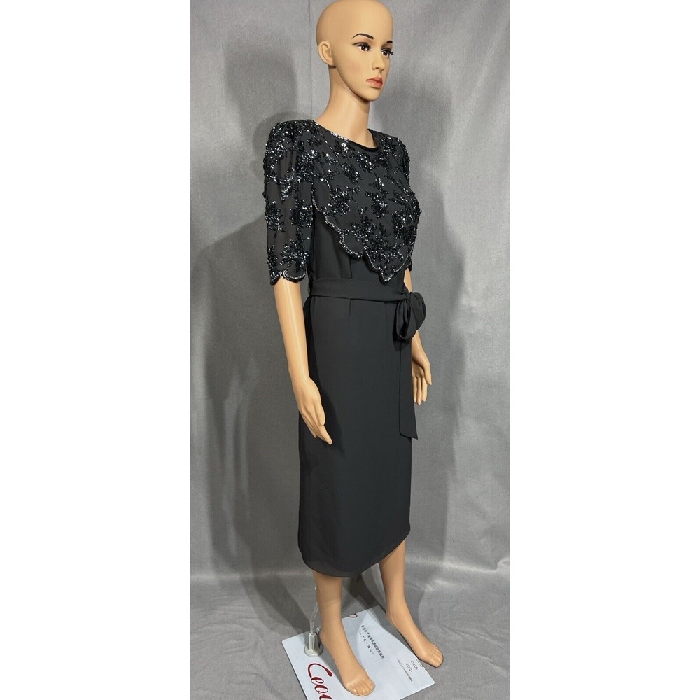 Jack Bryan Dark Gray‎ Women's Beaded Dress Size 6